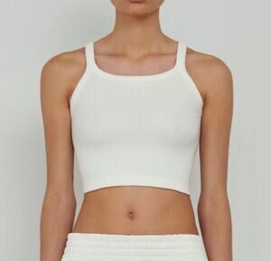 Wardrobe.NYC x Hailey Beiber Signature Cropped Ribbed Tank Top Cotton Medium